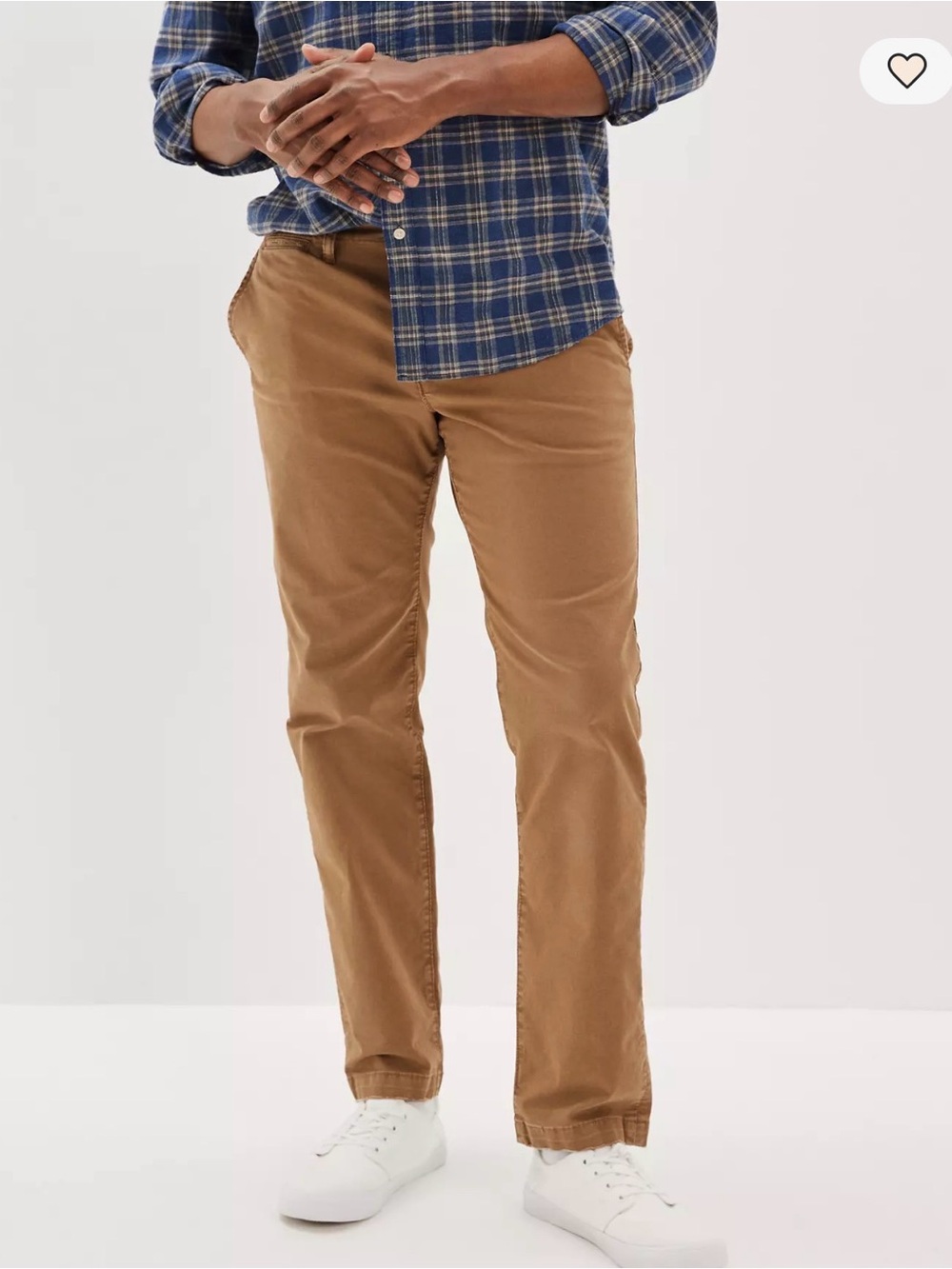 American Eagle Outfitters Men's Straight Chino Pants in Caramel Brown